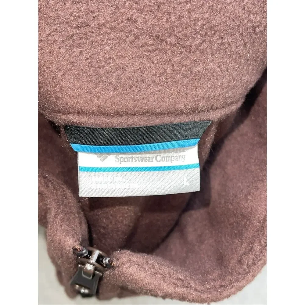 Columbia‎ Vest Mens Large Brown Fleece Full Zip Mock Neck